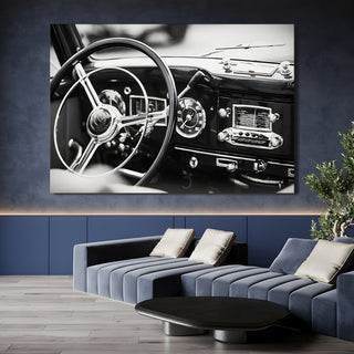 Vintage Cars And Bikes Canvas Wall Art. High Definition Portraits of Automobile. (VCBWA01)