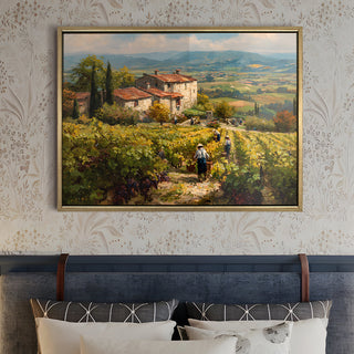 European Cityscape Wall Art, HD Canvas Print, Golden Floater Framed, Ready to Hang, (36 In x 48 In) (EURO-WA-71)