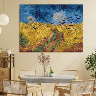 Wheat Field With Crows Canvas Print of Vincent Van Gogh Wall Art Paintings Reproduction Field Pictures Artwork for Home Decor (VAWA05).