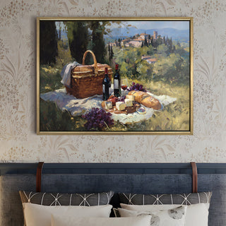 European Cityscape Wall Art, HD Canvas Print, Golden Floater Framed, Ready to Hang, (36 In x 48 In) (EURO-WA-80)