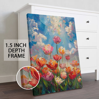 Sunlit Blossoms Wall Art Painting, HD Canvas Print, Framed, Ready to Hang. (AMWA18)