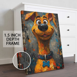 Canine Joy Wall Art Painting, HD Canvas Print, Framed, Ready to Hang. (POMWA37)