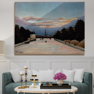 View of the Pont de Sèvres – Henri Rousseau Painting | HD Canvas Print | Ready to Hang | Wall Art for Bedroom, living room, Hallway (HRWA08)