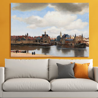View of Delft – Johannes Vermeer Painting | HD Canvas Print | Ready to Hang | Wall Art for Bedroom, living room, Hallway (JVWA13)