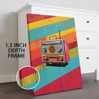 Retro Frequency – Color Pop Radio Wall Art, HD Canvas Print, Framed, Ready to Hang. (POMWA335)