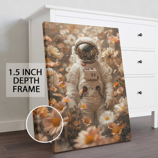 Astronaut Altered Maximalist Wall Art Painting, HD Canvas Print, Framed, Ready to Hang. (POMA18)