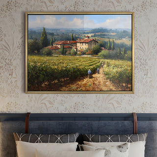 European Cityscape Wall Art, HD Canvas Print, Golden Floater Framed, Ready to Hang, (36 In x 48 In) (EURO-WA-70)