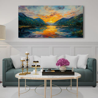 Sunrise Wall Art Painting, HD Canvas Print, Framed, Ready to Hang. (VASWA001)