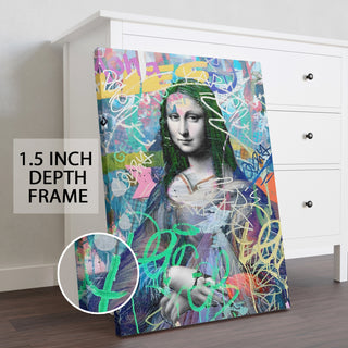 Mona Lisa Maximalist Altered Wall Art Print, HD Canvas Print, Framed, Ready to Hang. (POMA04)