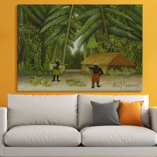 Banana Harvest – Henri Rousseau Painting | HD Canvas Print | Ready to Hang | Wall Art for Bedroom, living room, Hallway (HRWA12)