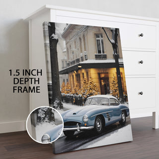 Winter’s Tale: Mercedes Classic Wall Art Painting, HD Canvas Print, Framed, Ready to Hang. (VINWA159)