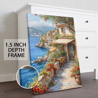 Italian Riviera Bliss Wall Art Painting, HD Canvas Print, Framed, Ready to Hang. (AMWA57)