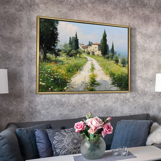 European Cityscape Wall Art, HD Canvas Print, Golden Floater Framed, Ready to Hang, (36 In x 48 In) (EURO-WA-79)