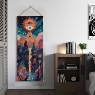 Large Wallpaper Style Wall Hanging Tapestry. Thick fabric, Ready to Hang Wall Décor. Size 24 In x 60 In. ECLTPS009
