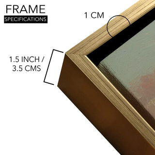Banaras Ghats Painting Wall Art – Varanasi Riverfront with Golden Floater Frame – HD Print Large Canvas, Ready to Hang, Size: 2X4FT, (BAWA35).