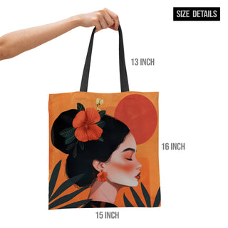 Canvas Zip Clouser Tote Bag for Women – 15x16 Inch Reusable Shopping & Everyday Carry Bag (TOBA08)