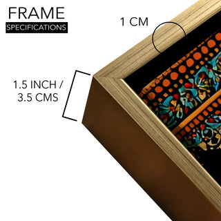 Banaras Ghats Painting Wall Art – Varanasi Riverfront with Golden Floater Frame – HD Print Large Canvas, Ready to Hang, Size: 2X4FT, (BAWA36).