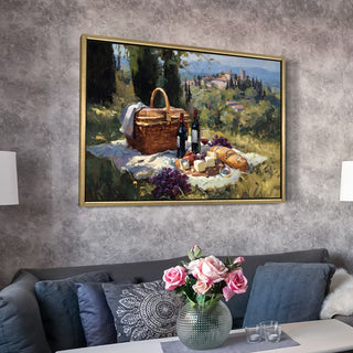 European Cityscape Wall Art, HD Canvas Print, Golden Floater Framed, Ready to Hang, (36 In x 48 In) (EURO-WA-80)