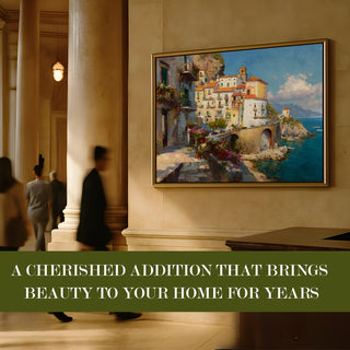 European Cityscape Wall Art, HD Canvas Print, Golden Floater Framed, Ready to Hang, (36 In x 48 In) (EURO-WA-77)