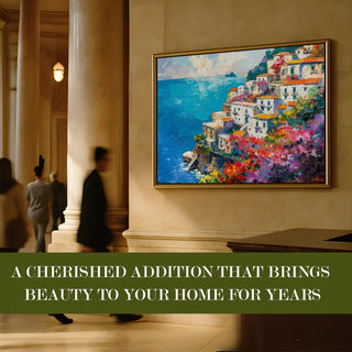 European Cityscape Wall Art, HD Canvas Print, Golden Floater Framed, Ready to Hang, (36 In x 48 In) (EURO-WA-73)