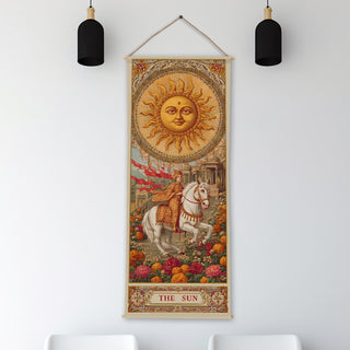 Indian Sun Tarot Wall Hanging Tapestry, Thick fabric, HD Print, Ready to Hang Wall Décor. Size 24 In x 60 In (TAROTTPS01)