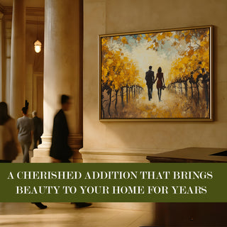 Romantic Couple Wall Art,HD Canvas Print with Premium Golden Floater Frame, Ready to Hang, (36 In x 48 In) (COUPLE-WA-17)