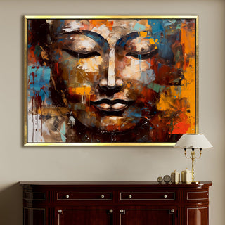 Lord Buddha Canvas Painting For Home Decor, Office walls and Hotels, Resorts Wall Decoration (BDWA04)
