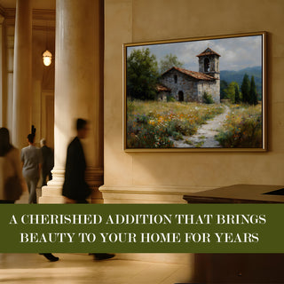 European Cityscape Wall Art, HD Canvas Print, Golden Floater Framed, Ready to Hang, (36 In x 48 In) (EURO-WA-72)