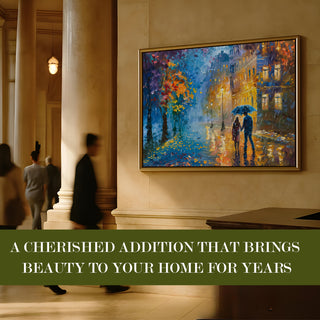 Romantic Couple Wall Art,HD Canvas Print with Premium Golden Floater Frame, Ready to Hang, (36 In x 48 In) (COUPLE-WA-15)
