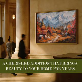 European Cityscape Wall Art, HD Canvas Print, Golden Floater Framed, Ready to Hang, (36 In x 48 In) (EURO-WA-78)