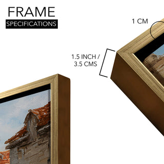 European Cityscape Wall Art, HD Canvas Print, Golden Floater Framed, Ready to Hang, (36 In x 48 In) (EURO-WA-67)