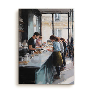 Modern Café Bar – Contemporary Art for Kitchen, Dining Area, or Café Wall Art, HD Canvas Print, Framed, Ready to Hang. (KITWA042)