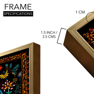 Banaras Ghats Painting Wall Art – Varanasi Riverfront with Golden Floater Frame – HD Print Large Canvas, Ready to Hang, Size: 3X4FT, (BAWA12).