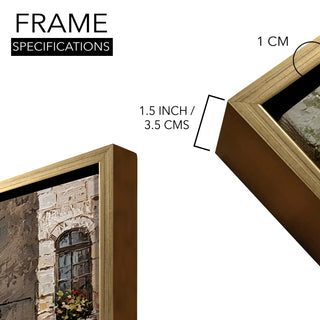 European Cityscape Wall Art, HD Canvas Print, Golden Floater Framed, Ready to Hang, (36 In x 48 In) (EURO-WA-68)