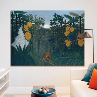 The Repast Of The Lion – Henri Rousseau Painting | HD Canvas Print | Ready to Hang | Wall Art for Bedroom, living room, Hallway (HRWA11)