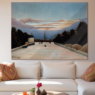 View of the Pont de Sèvres – Henri Rousseau Painting | HD Canvas Print | Ready to Hang | Wall Art for Bedroom, living room, Hallway (HRWA08)