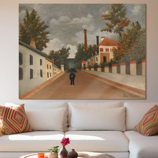 Outskirts of Paris – Henri Rousseau Painting | HD Canvas Print | Ready to Hang | Wall Art for Bedroom, living room, Hallway (HRWA04)