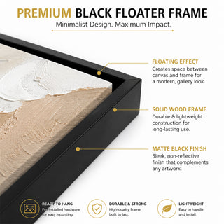 Color Bloom 3D Relief Texture Canvas Wall Art | Black Floater Frame (FLTXWA22)
