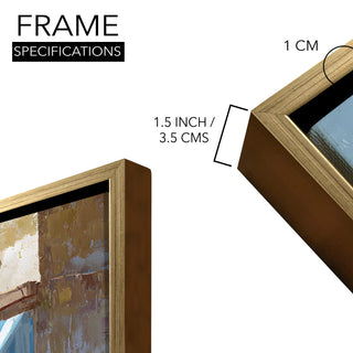 European Cityscape Wall Art, HD Canvas Print, Golden Floater Framed, Ready to Hang, (36 In x 48 In) (EURO-WA-65)