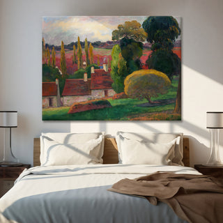 Houses at Le Pouldu – Paul Gauguin Painting | HD Canvas Print | Ready to Hang | Wall Art for Bedroom, living room, Hallway (PGWA08)