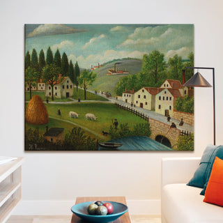 View of Malakoff – Henri Rousseau Painting | HD Canvas Print | Ready to Hang | Wall Art for Bedroom, living room, Hallway (HRWA13)