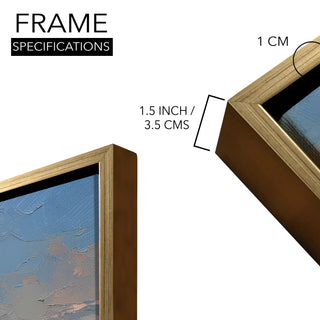 European Cityscape Wall Art, HD Canvas Print, Golden Floater Framed, Ready to Hang, (36 In x 48 In) (EURO-WA-74)