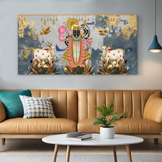 Traditional Indian Pichwai Wall Art Canvas Painting For Home Decor (PWA16).