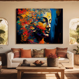 Lord Buddha Canvas Painting For Home Decor, Office walls and Hotels, Resorts Wall Decoration (BDWA02)