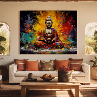 Lord Buddha Canvas Painting For Home Decor, Office walls and Hotels, Resorts Wall Decoration (BDWA01)