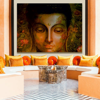 Lord Buddha Canvas Painting For Home Decor, Office walls and Hotels, Resorts Wall Decoration (BDWA03)