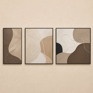 Terra Flow Wall Art | Neutral Modern HD Canvas Print (ABSWA32)