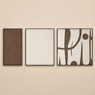 Clay & Ivory Forms Wall Art | HD Canvas Print (ABSWA34)