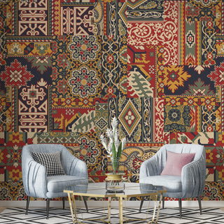 Ethnic Indian Wall Murals. Traditional Mughal Art Full Wall Wallpaper. (ETHMRL017)