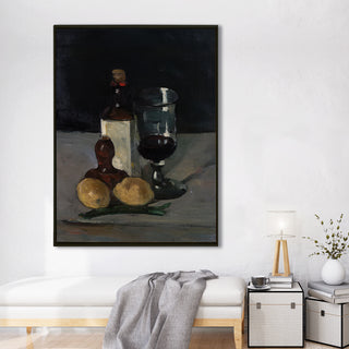 Still Life with Wine – Paul Cézanne Painting | HD Canvas Print | Ready to Hang | Wall Art for Bedroom, living room, Hallway (PCWA02)